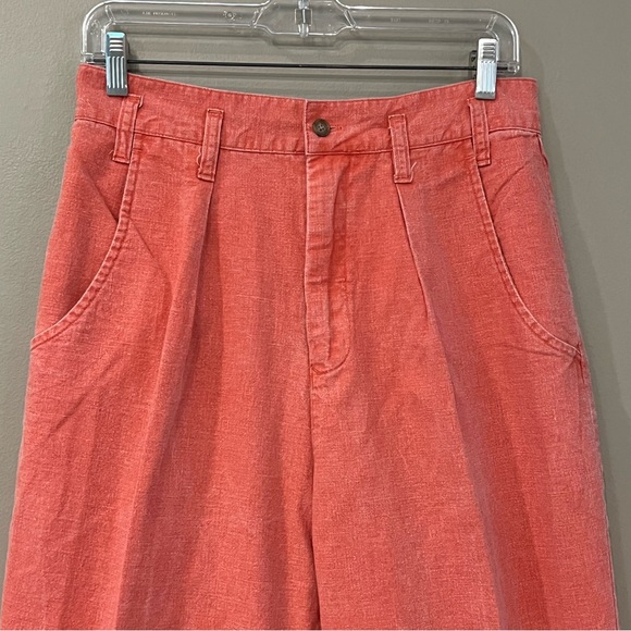 Calvin Klein Pants - VTG Calvin Klein Sport Chambray Trousers 30 Ultra High Rise Pleated Orange Red
